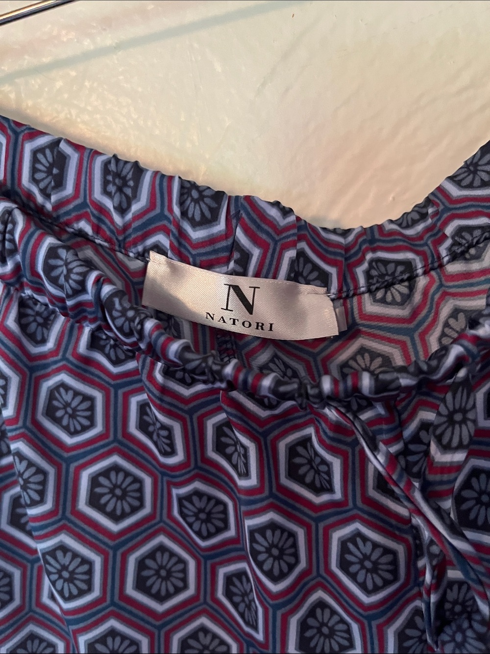 Natori Men's Navy and Light Blue Hex Print Drawstring Joggers - Picture 2 of 4
